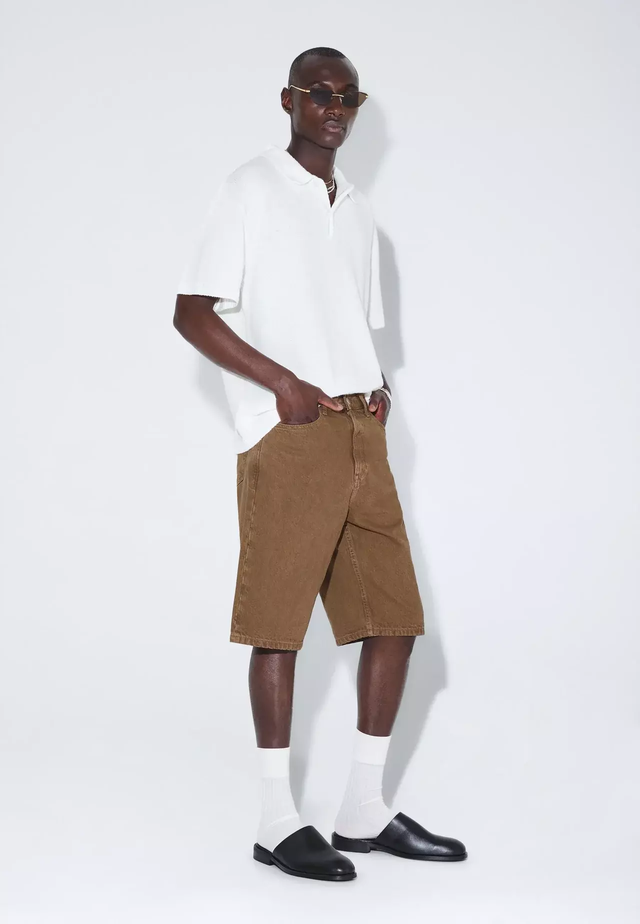 Dr.Denim Omar Shorts Washed Teak Herren Denim braun